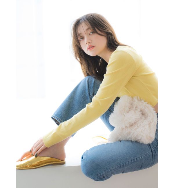 Ungrid「スクエアネックショートロングスリーブTee」|Tシャツ・カットソー|