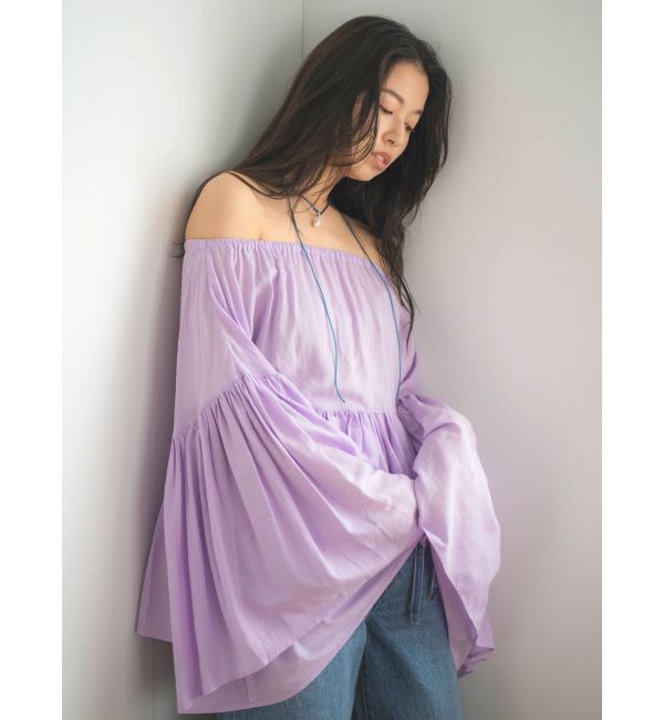 Ungrid「スリーブデザインオフショルブラウス」|シャツ・ブラウス|パープル