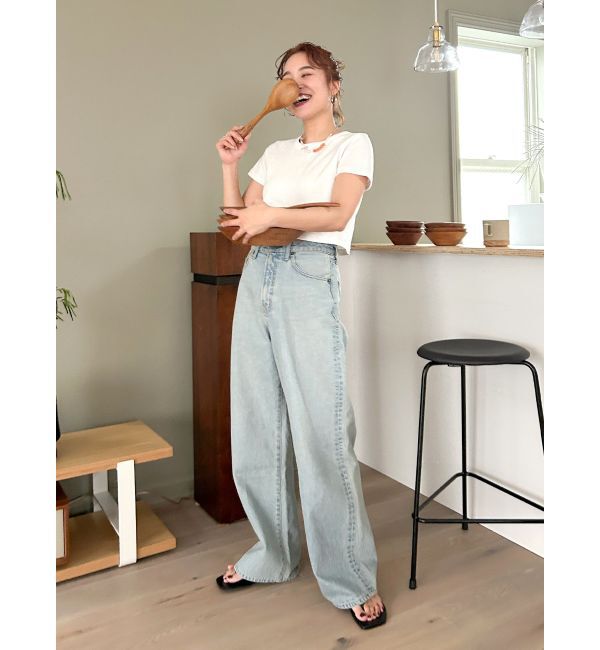 Ungrid「ヴィンテージルーズワイドデニム」|デニム|