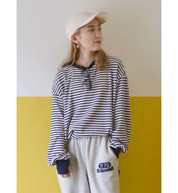 Ungrid「【WEB限定】スリーブボリュームワッフルロングスリーブTee」|Tシャツ・カットソー|