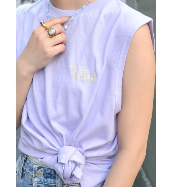 Ungrid「カラーエンブロイダリータンクトップ」|Tシャツ・カットソー|