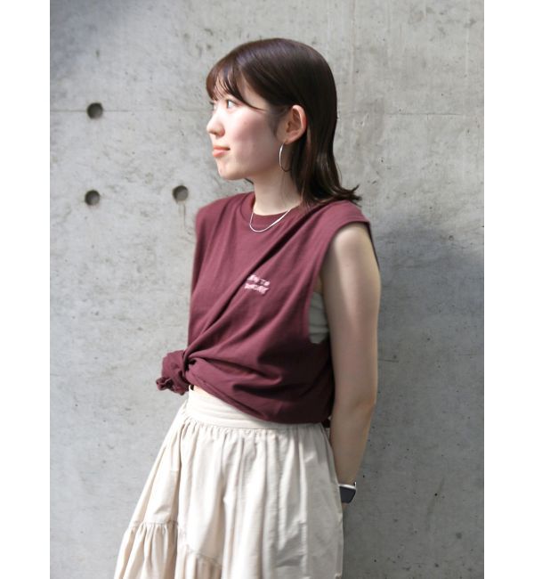 Ungrid「カラーエンブロイダリータンクトップ」|Tシャツ・カットソー|ブラウン