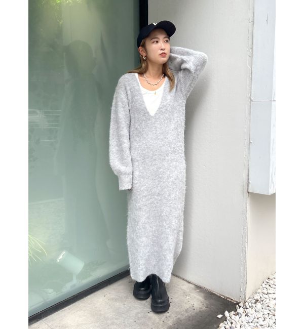 Ungrid「2Wayスリットニットワンピ－ス」|ワンピース|ライトグレー