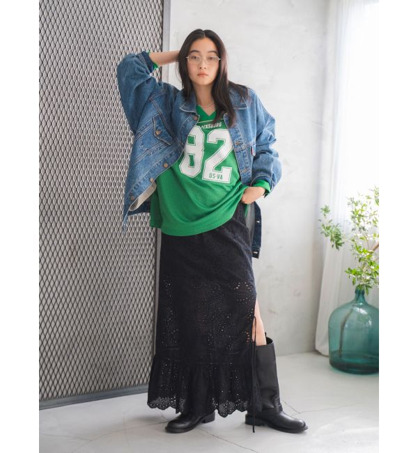 Ungrid「ビッグシルエットデニムジャケット」|ブルゾン・スタジャン|