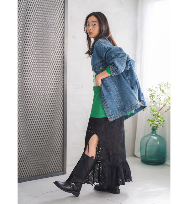 Ungrid「ビッグシルエットデニムジャケット」|ブルゾン・スタジャン|