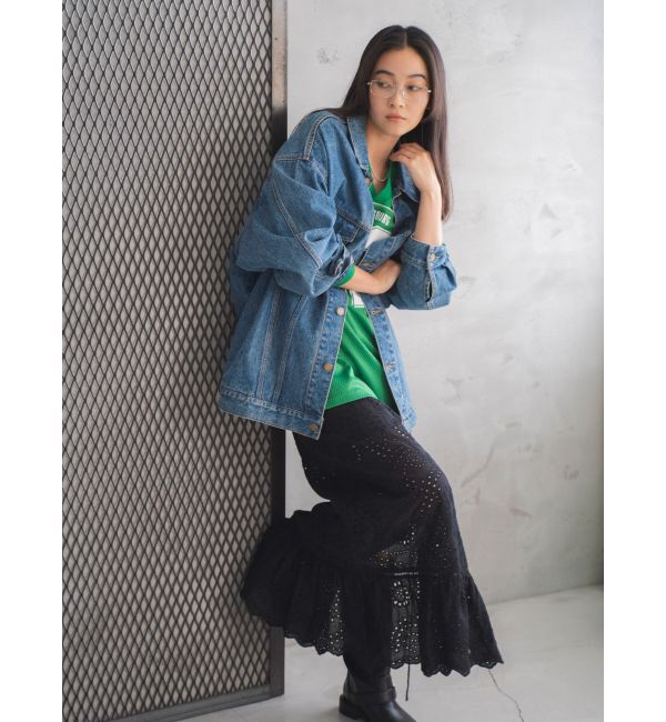 Ungrid「ビッグシルエットデニムジャケット」|ブルゾン・スタジャン|