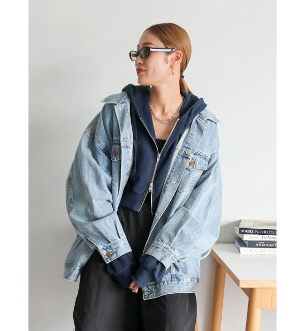 Ungrid「ビッグシルエットデニムジャケット」|ブルゾン・スタジャン|