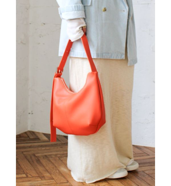 Ungrid「フェイクレザーショルダーバッグ」|ショルダー・メッセンジャー|オレンジ