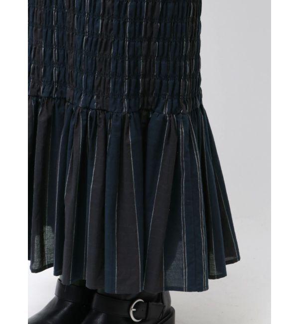 Ungrid「シャーリングデザインストライプスカート」|スカート|