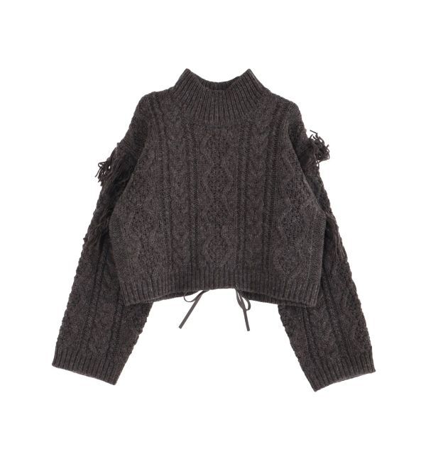 Ungrid「レースアップケーブルニット」|ニット・セーター|