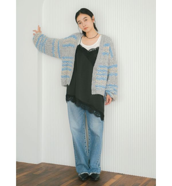 Ungrid「ローゲージラメニットカーディガン」|カーディガン|
