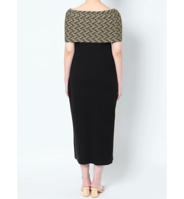 LAGUNAMOON「オプティカルオフショルダーニットワンピース」|ワンピース|