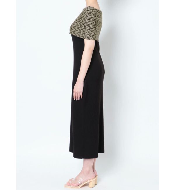 LAGUNAMOON「オプティカルオフショルダーニットワンピース」|ワンピース|