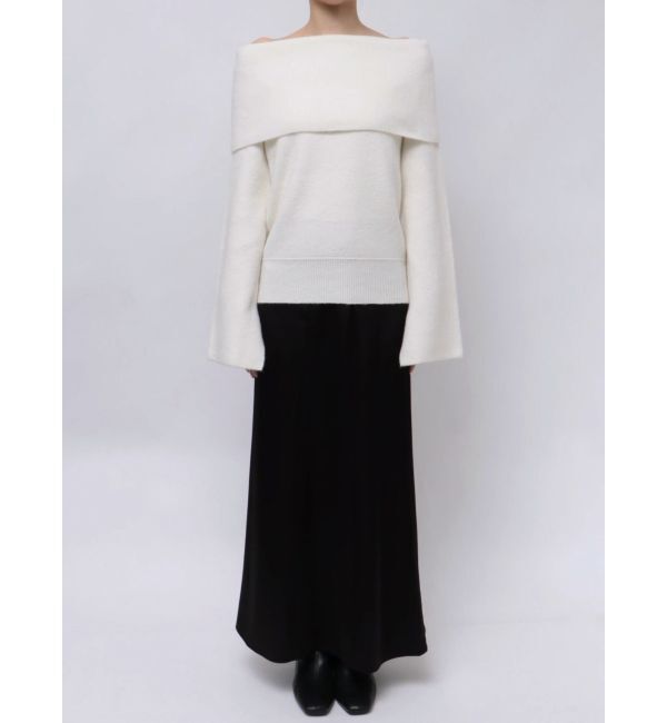 LAGUNAMOON「オフショルフレアスリーブニットプルオーバー」|ニット・セーター|