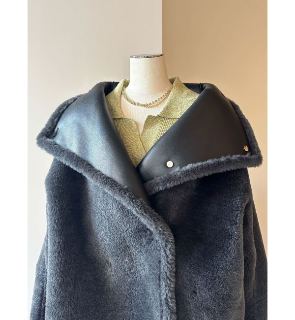 LAGUNAMOON「フェイクムートンスタンドカラーコート」|その他|