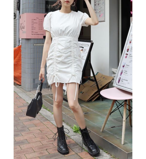 EVRIS「【WEB限定】ドロストミニワンピース」|ワンピース|