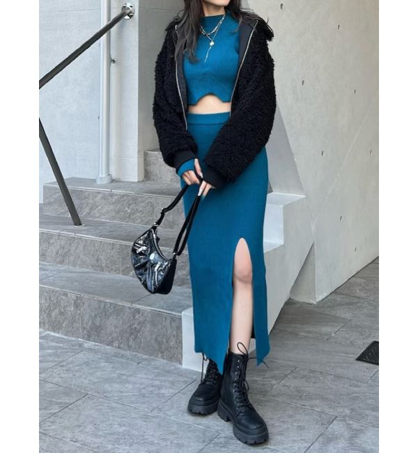 EVRIS「スリットロングニットスカート【セットアップ着用可能】」|スカート|