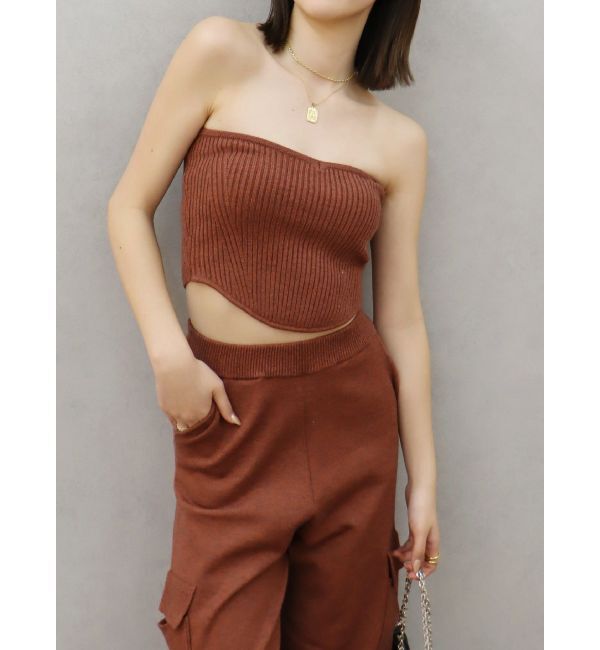 EVRIS「ニットベアトップ【セットアップ着用可能】」|チューブトップ|