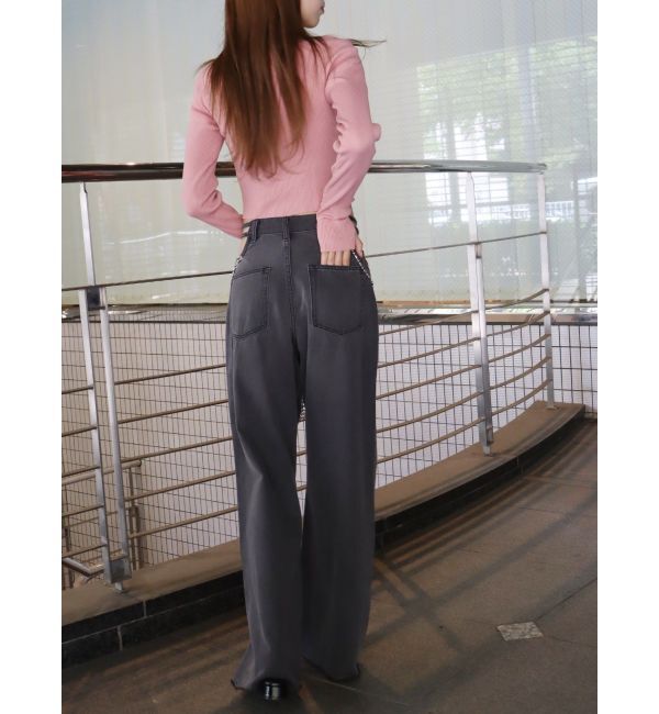 EVRIS「【WEB限定】フロントジップオフショルニット」|ニット・セーター|