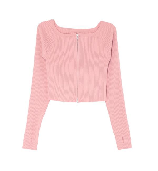 EVRIS「【WEB限定】フロントジップオフショルニット」|ニット・セーター|