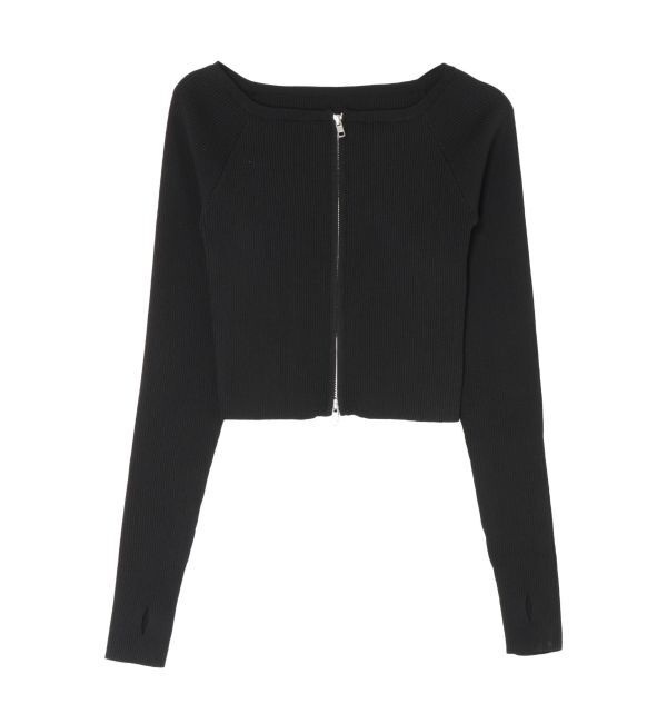 EVRIS「【WEB限定】フロントジップオフショルニット」|ニット・セーター|