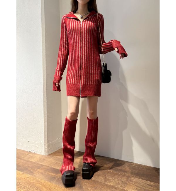 EVRIS「プレーティングリブレッグウォーマー」|レッグウォーマー|