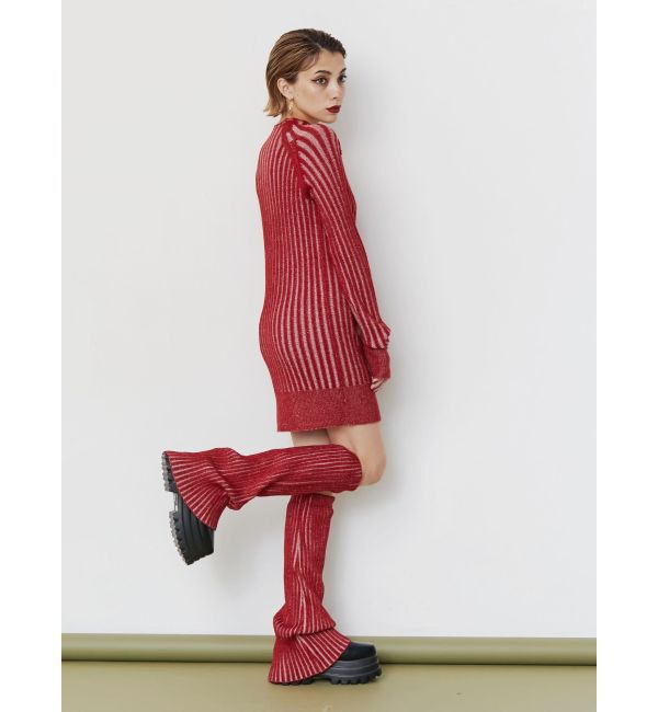 EVRIS「プレーティングリブレッグウォーマー」|レッグウォーマー|