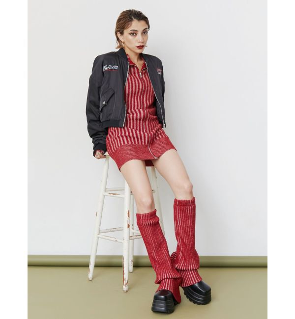 EVRIS「プレーティングリブレッグウォーマー」|レッグウォーマー|