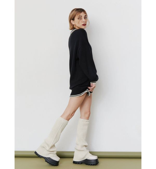 EVRIS「プレーティングリブレッグウォーマー」|レッグウォーマー|