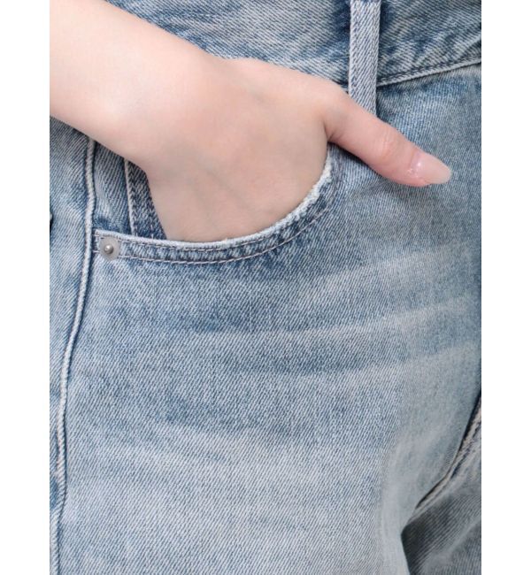 EVRIS「ダメージワイドデニムパンツ」|デニム|