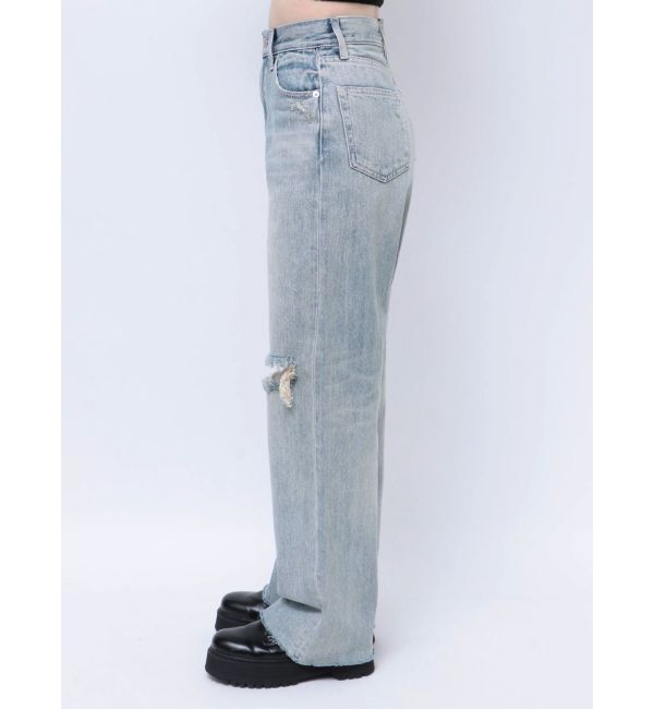 EVRIS「ダメージワイドデニムパンツ」|デニム|