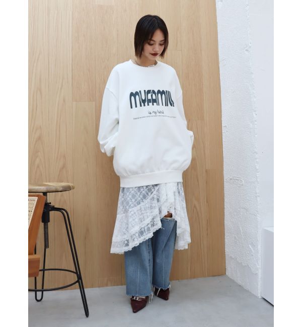 EVRIS「ダメージワイドデニムパンツ」|デニム|