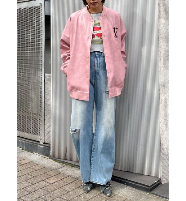 EVRIS「サイドカッティングレースワイドデニム」|デニム|