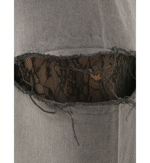 EVRIS「サイドカッティングレースワイドデニム」|デニム|