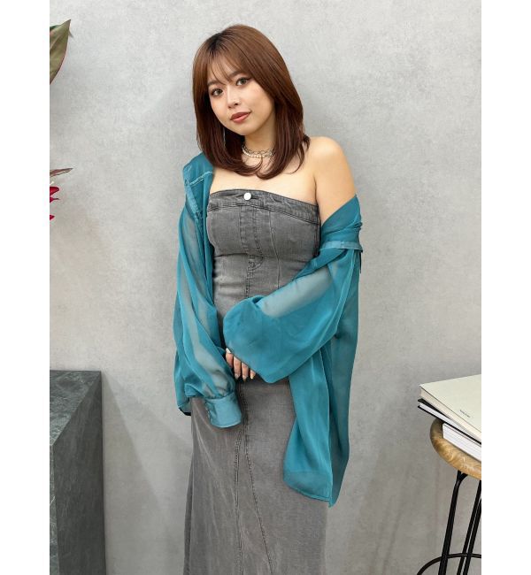 EVRIS「デニムベアロングワンピース」|ワンピース|