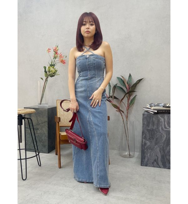 EVRIS「デニムベアロングワンピース」|ワンピース|