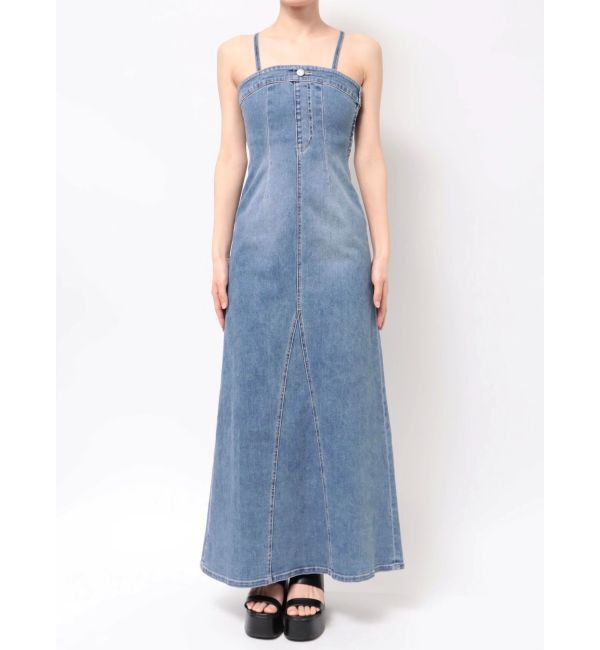 EVRIS「デニムベアロングワンピース」|ワンピース|