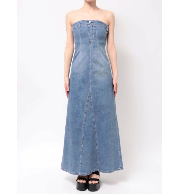 EVRIS「デニムベアロングワンピース」|ワンピース|