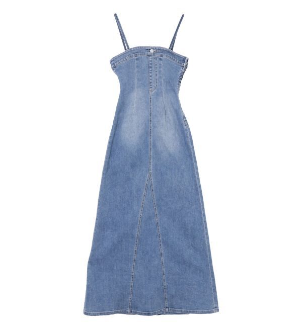 EVRIS「デニムベアロングワンピース」|ワンピース|