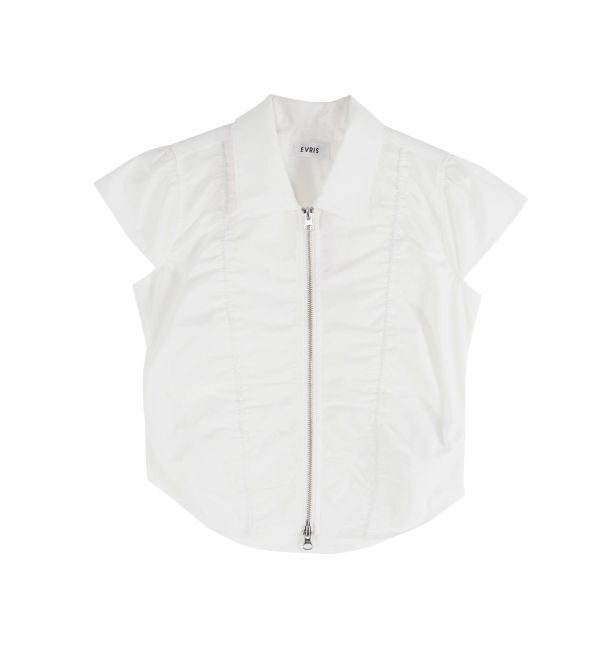 EVRIS「フロントジップシャーリングクロップドシャツ」|シャツ・ブラウス|