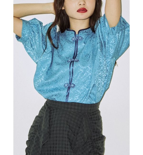 jouetie「ボリュームスリーブチャイナシャツ」|シャツ・ブラウス|