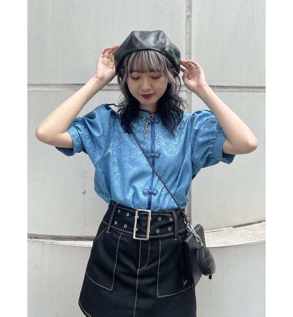 jouetie「ボリュームスリーブチャイナシャツ」|シャツ・ブラウス|