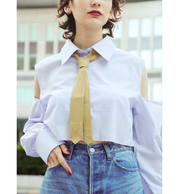 jouetie「オープンショルダータイシャツ」|シャツ・ブラウス|パープル