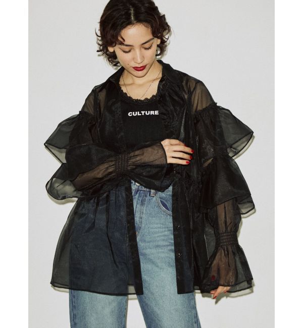 jouetie「シアーティアードフリルシャツ」|シャツ・ブラウス|ブラック