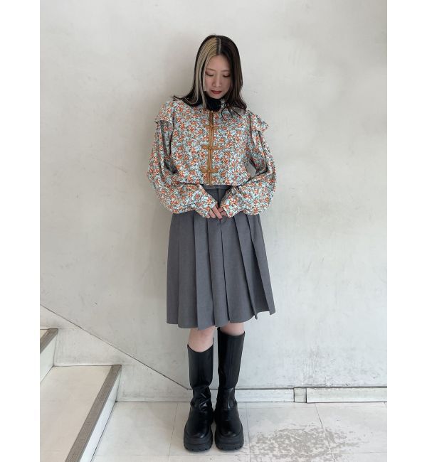 jouetie「ショルダーフリルショートチャイナシャツ」|シャツ・ブラウス|