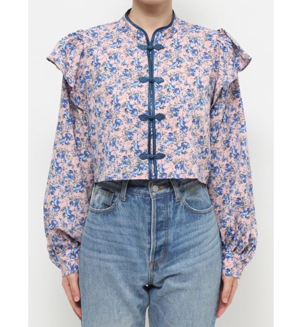 jouetie「ショルダーフリルショートチャイナシャツ」|シャツ・ブラウス|