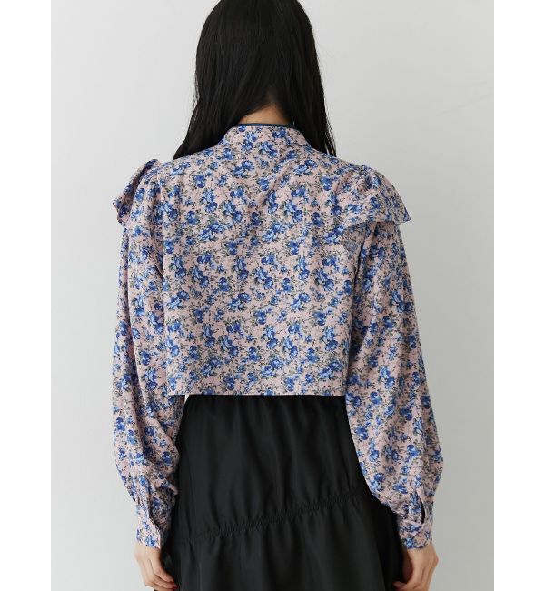 jouetie「ショルダーフリルショートチャイナシャツ」|シャツ・ブラウス|