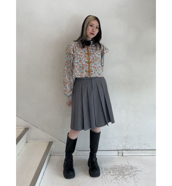 jouetie「ショルダーフリルショートチャイナシャツ」|シャツ・ブラウス|