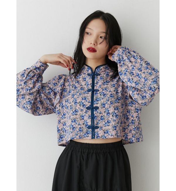 jouetie「ショルダーフリルショートチャイナシャツ」|シャツ・ブラウス|