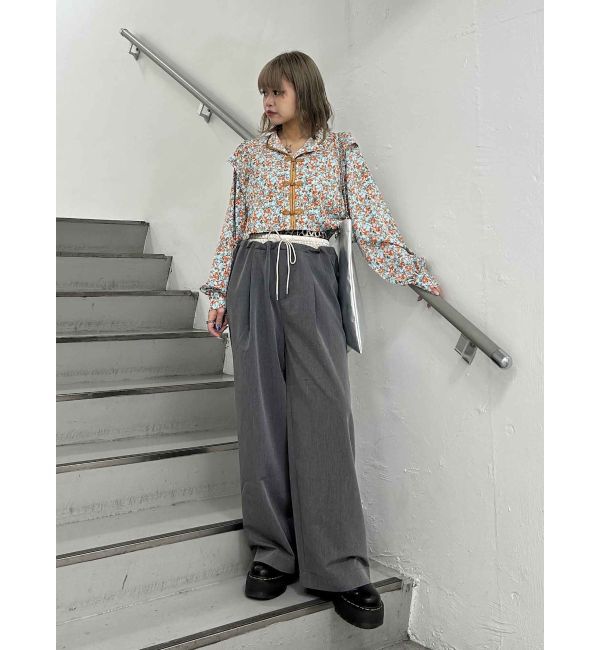 jouetie「ショルダーフリルショートチャイナシャツ」|シャツ・ブラウス|